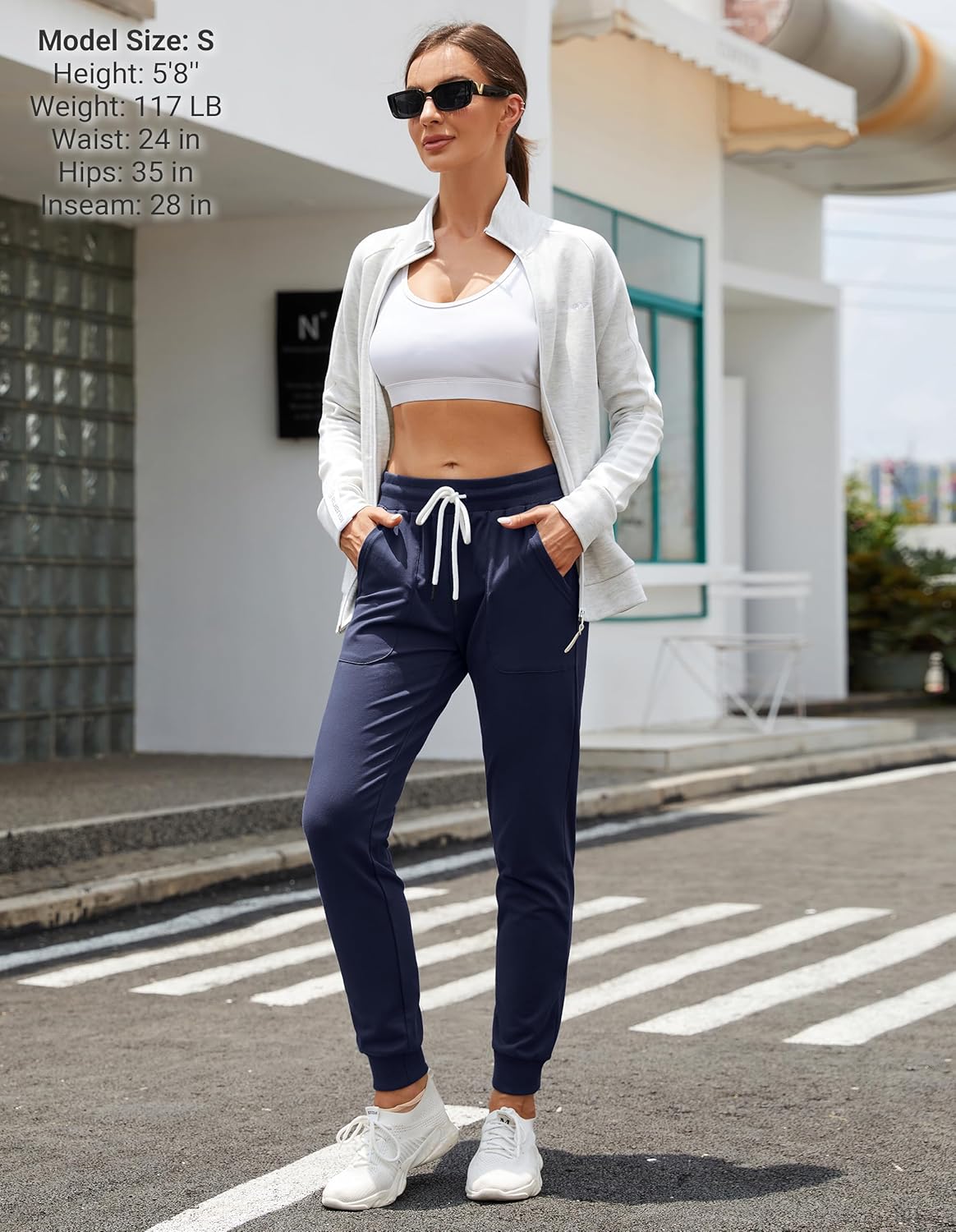 SPECIALMAGIC Women's Cotton Sweatpants with Pockets Athletic Drawstring Joggers Casual Sweat Pants