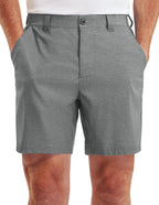 PULI Men's Golf Dress Shorts Flat Front Hybrid 7 Inch Lightweight Quick Dry