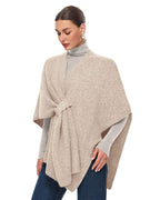 PULI Women's Shawl Wraps Casual Warm Travel Shawls Knit Poncho Sweater with Crossover Front