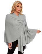 PULI Womens Elegant Cross Front Shawl Wraps Knitted Ponchos Cape Light Weight Poncho Sweater Soft Warm Travel Wraps