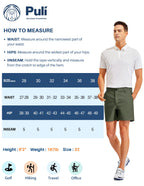 PULI Golf Shorts Men's 5 Inch Inseam Stretch Casual Dress Shorts with Pockets Waterproof Lightweight Quick Dry