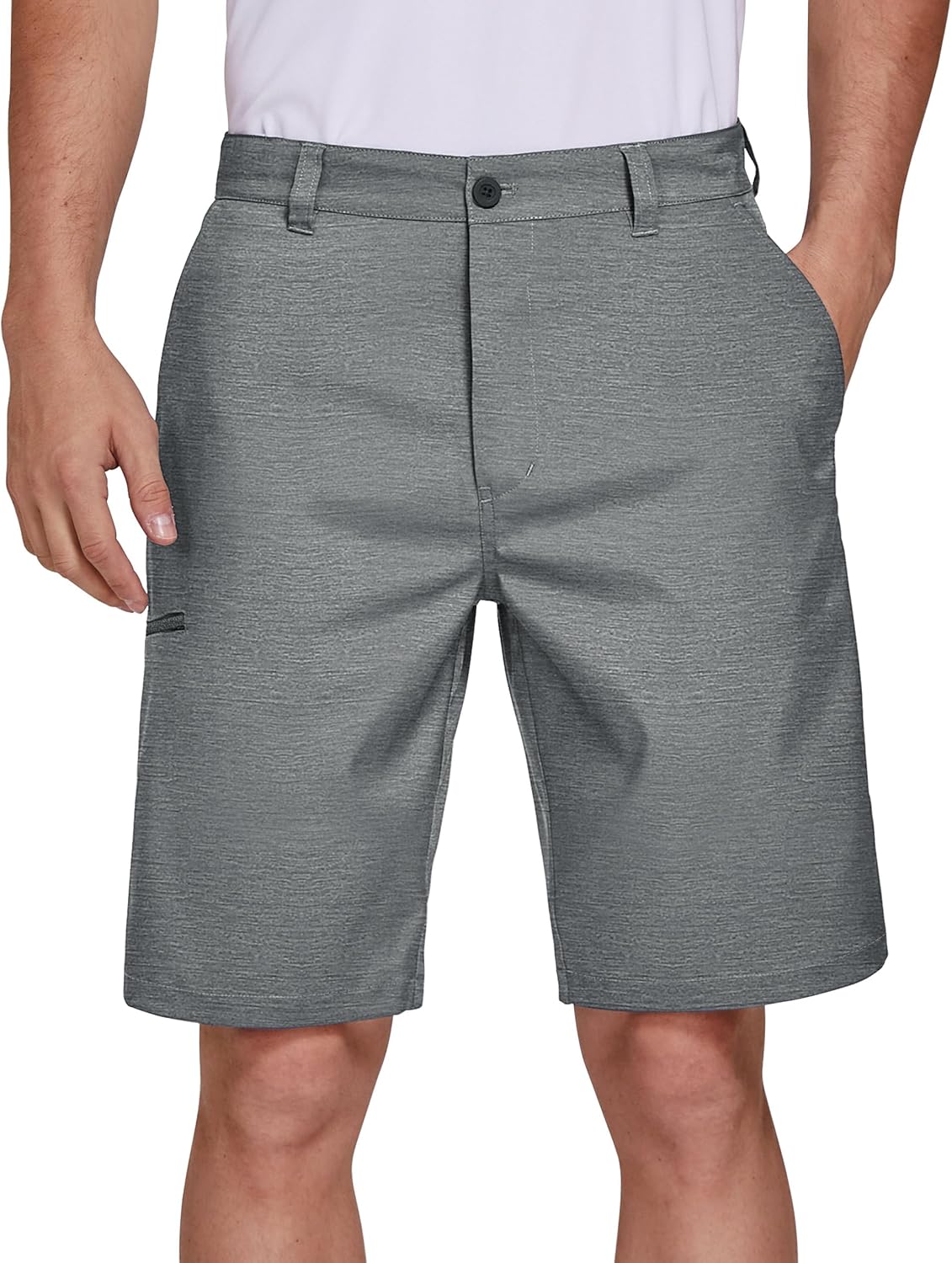 PULI Men's Golf Hybrid Dress Shorts Casual Summer Stretch Flat Front Lightweight Hiking Shorts Quick Dry with Pockets