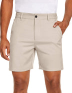 PULI Men's Golf Dress Shorts Flat Front Hybrid 7 Inch Lightweight Quick Dry Chino Casual with Pockets