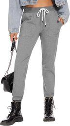 SPECIALMAGIC Women's Cotton Sweatpants with Pockets Athletic Drawstring Joggers Casual Sweat Pants