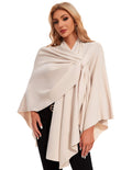 PULI Womens Elegant Cross Front Shawl Wraps Knitted Ponchos Cape Light Weight Poncho Sweater Soft Warm Travel Wraps