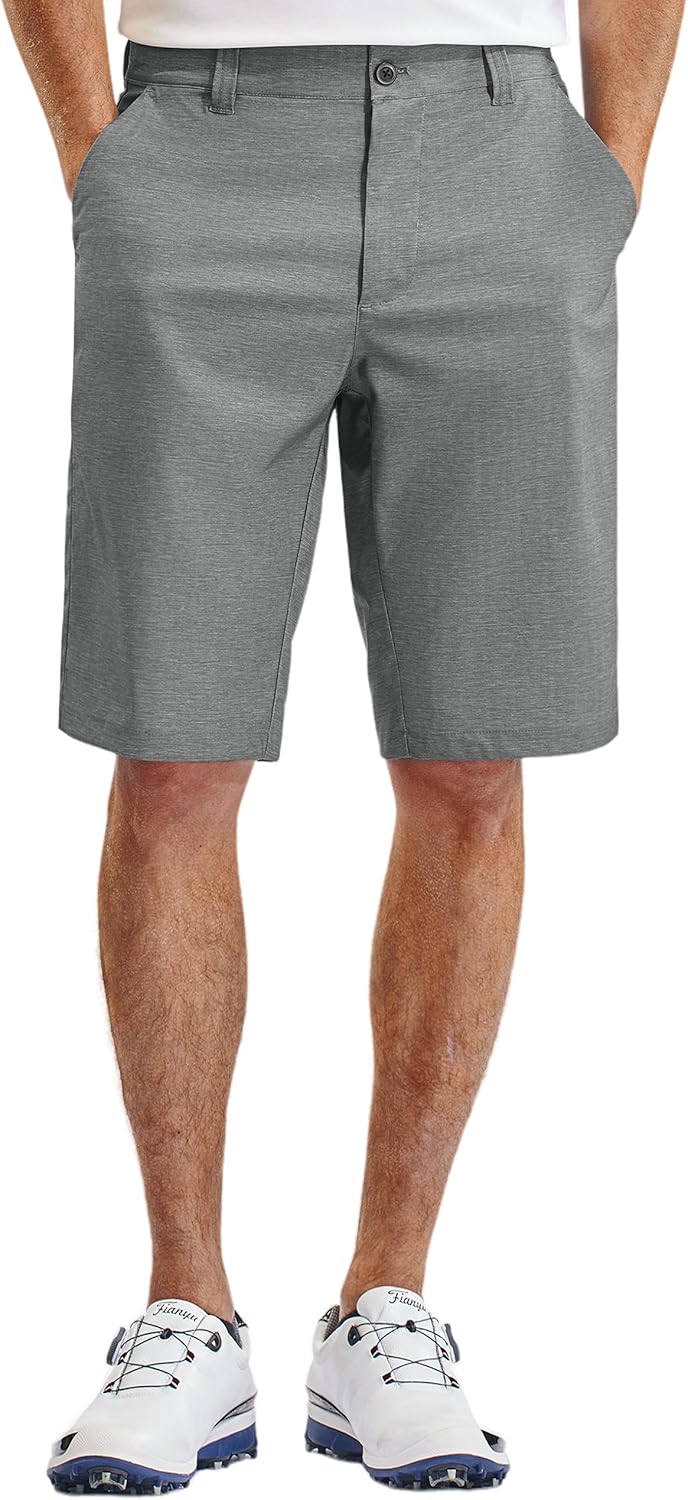 PULI Men's Golf Hiking Shorts Lightweight Casual Dress 12" Inseam Work Stretch Travel Hybrid Quick Drying with Pockets