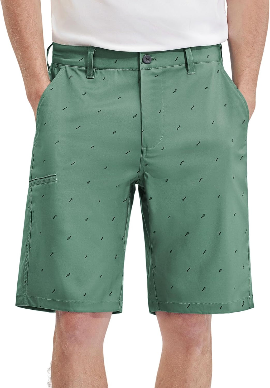 PULI Men's Golf Hybrid Dress Shorts Casual Summer Stretch Flat Front Lightweight Hiking Shorts Quick Dry with Pockets