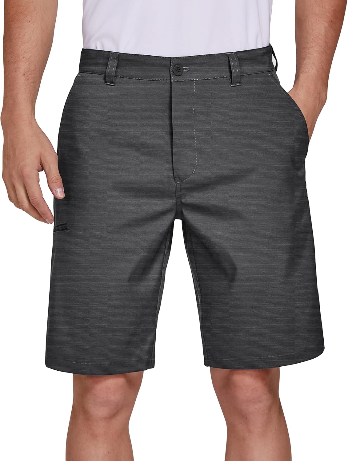 PULI Men's Golf Hybrid Dress Shorts Casual Summer Stretch Flat Front Lightweight Hiking Shorts Quick Dry with Pockets