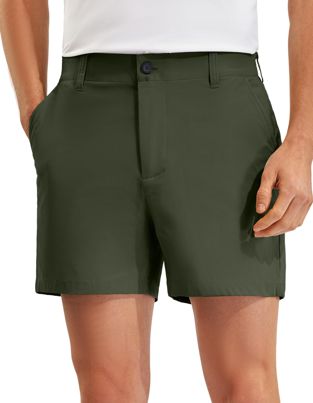 PULI Men's Golf Shorts Relaxed Fit Stretch Dress Lightweight Casual Waterproof Travel Quick Dry Summer Shorts 5 Inch Inseam