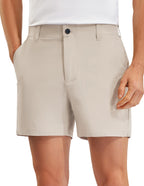 PULI Men's Golf Shorts Relaxed Fit Stretch Dress Lightweight Casual Waterproof Travel Quick Dry Summer Shorts 5 Inch Inseam