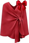 PULI Women's Capri Poncho Sweater Cropped Versatile Shawl Soft Knit Wraps Cowl Neck Short Tops