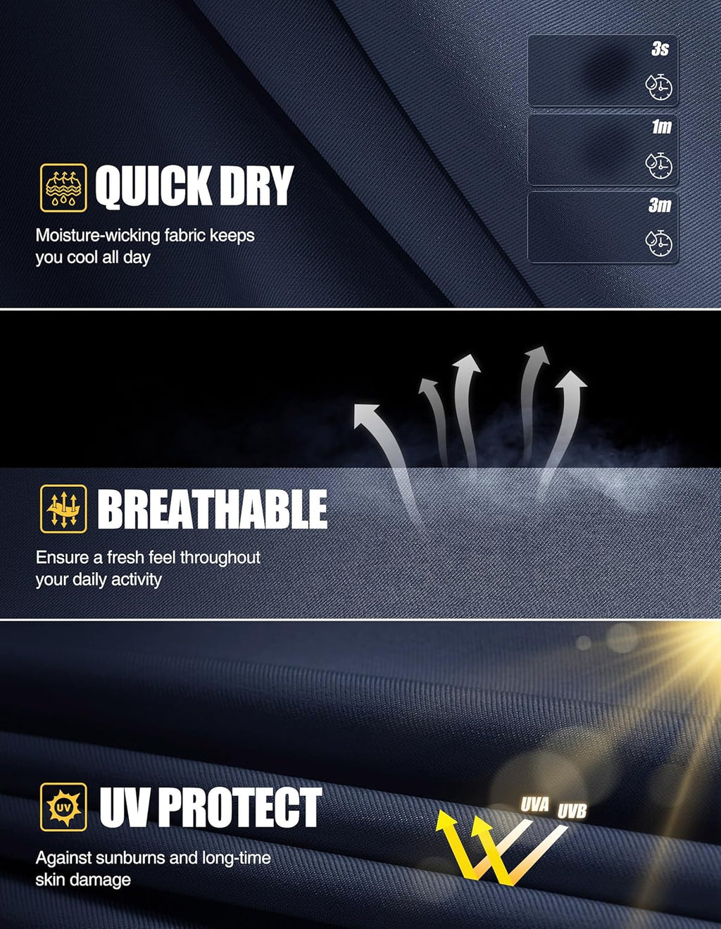 PULI Men's Golf Dress Shorts Flat Front 7 Inch Lightweight Quick Dry Chino Casual with Pockets