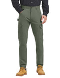 PULI Men's Carpenter Work Pants Cargo Hiking Pants Slim Fit Stretch Waterproof Outdoor Trousers with Pockets