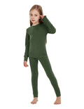 Woolcano Kid's 260g Merino Wool Unisex Base Layer Set Lightweight Thermal Underwear