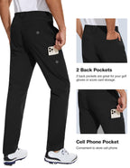 SPECIALMAGIC Men's Golf Pants Stretch Hiking Travel Waterproof Casual Lightweight Slim Fit Quick Dry Tarpred with Pockets