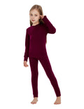 Woolcano Kid's 260g Merino Wool Unisex Base Layer Set Lightweight Thermal Underwear