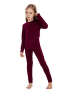 Woolcano Kid's 260g Merino Wool Unisex Base Layer Set Lightweight Thermal Underwear