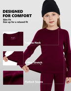 Woolcano Kid's 260g Merino Wool Unisex Base Layer Set Lightweight Thermal Underwear