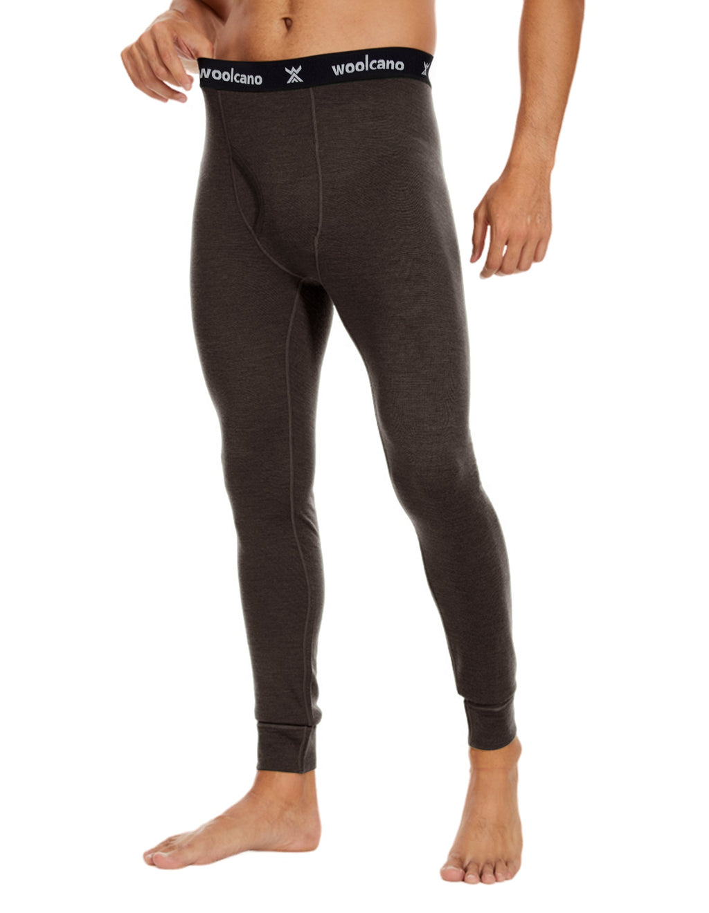 Woolcano Men’s 260g Merino Wool Base Layer Pants Lightweight Thermal Underwear Bottom