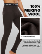 Woolcano Men’s 260g Merino Wool Base Layer Pants Lightweight Thermal Underwear Bottom