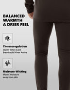 Woolcano Men’s 190g Merino Wool Base Layer Pants Lightweight Thermal Underwear Bottom