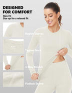 Woolcano Women's 260g Merino Wool Base Layer Set Lightweight Thermal Underwear
