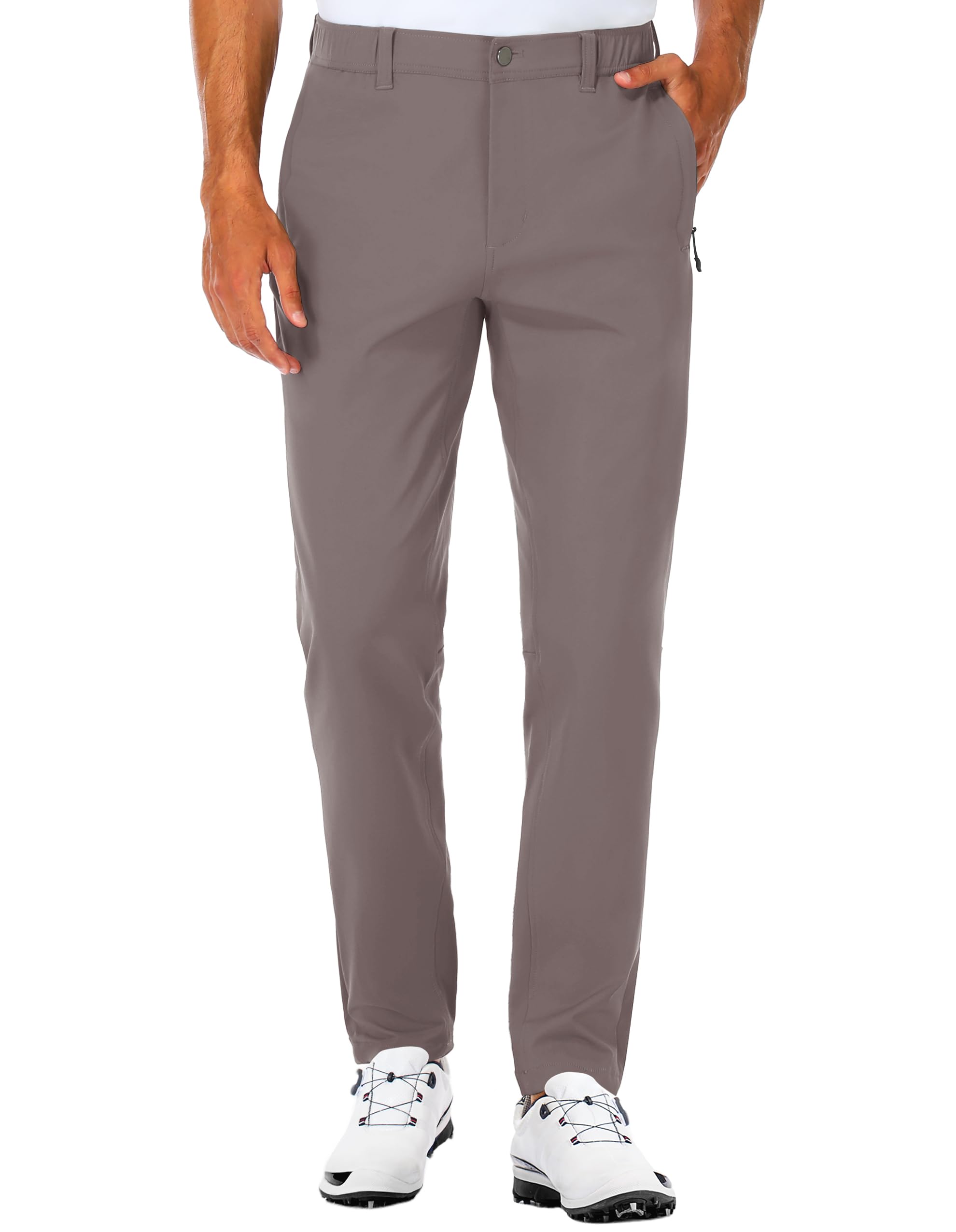SPECIALMAGIC Men's Golf Pants Stretch Slim fit Hiking Pants Lightweight Dress Casual Tapered Zipper Pockets