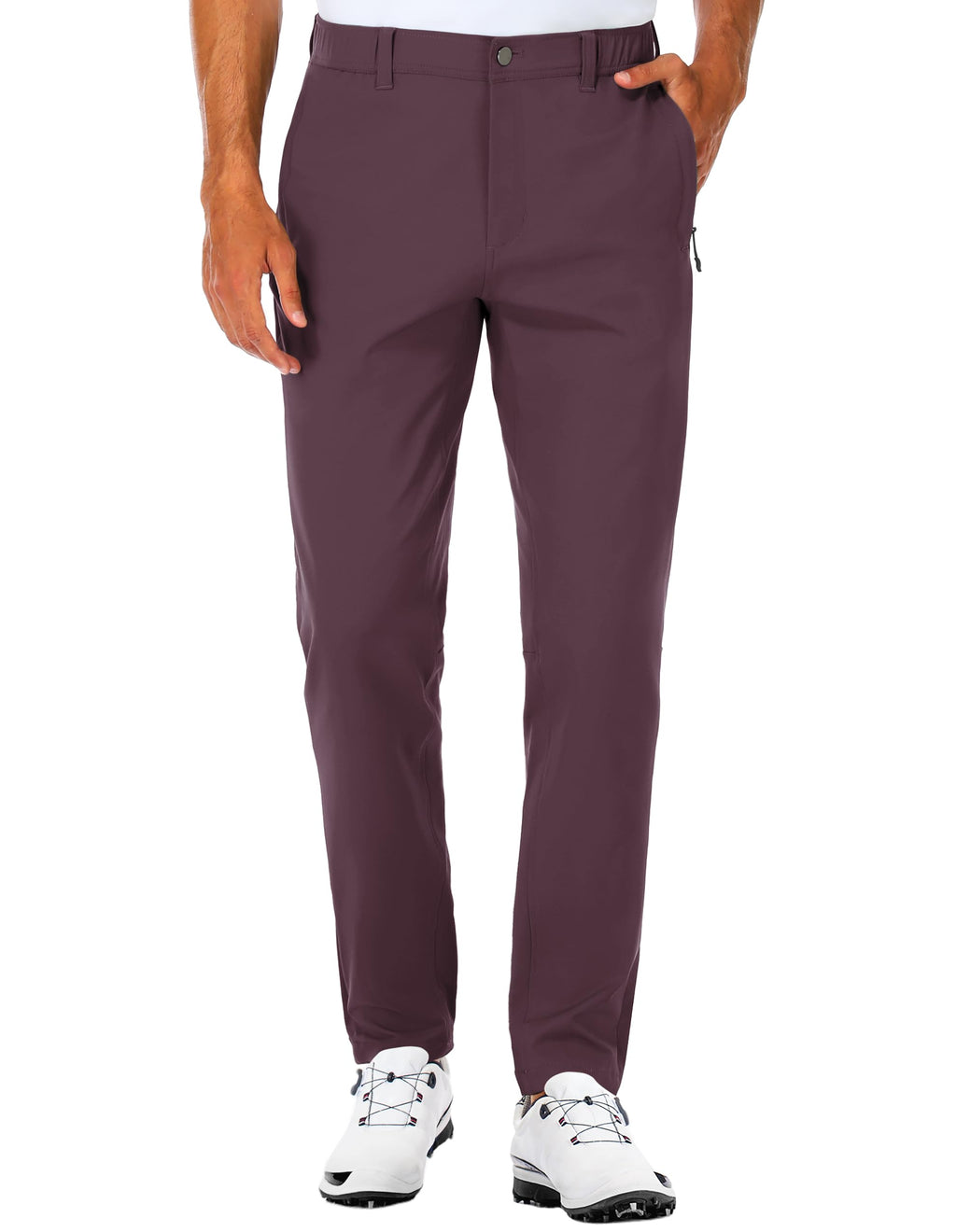 SPECIALMAGIC Men's Golf Pants Stretch Slim fit Hiking Pants Lightweight Dress Casual Tapered Zipper Pockets
