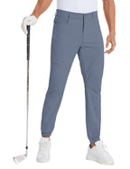 PULI Men’s Stretch Golf Joggers Pants Waterproof Slim Fit Hiking Casual Travel Work Pants with Pockets