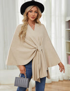 PULI Women's Shawl Wraps Soft Open Front Poncho Sweater for Spring Fall Winter