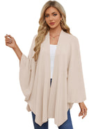 PULI Women's Shawl Wraps Soft Open Front Poncho Sweater for Spring Fall Winter