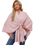 PULI Women's Shawl Wraps Soft Open Front Poncho Sweater for Spring Fall Winter