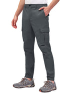 PULI Men's Waterproof Hiking Pants Slim Fit Cargo Joggers Stretch Quick Dry Outdoor Pants with Pockets