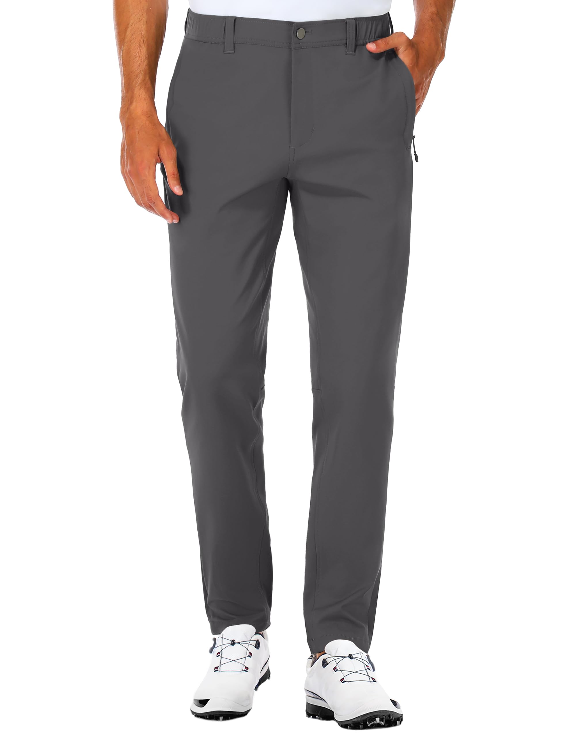Men s Golf Pants Hiking Slim Fit Straight Leg Chino Pants with Zipper Pockets Casual Wear PULI