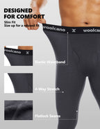 Woolcano Men’s 190g Merino Wool Base Layer Pants Lightweight Thermal Underwear Bottom