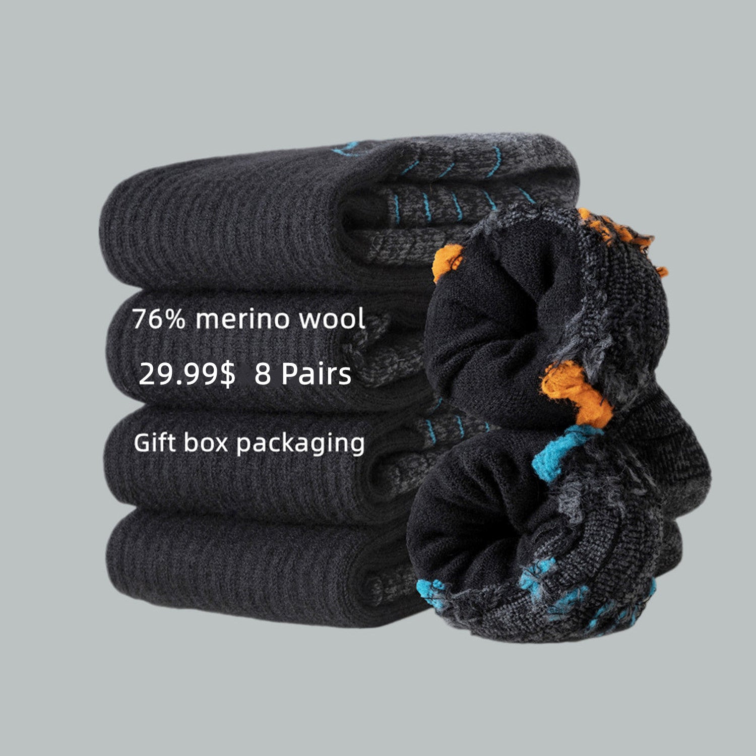 IGUANA Unisex 76%  Merino Wool Socks 4 Pairs (🔥Clearance Price)