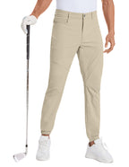 PULI Men’s Stretch Golf Joggers Pants Waterproof Slim Fit Hiking Casual Travel Work Pants with Pockets