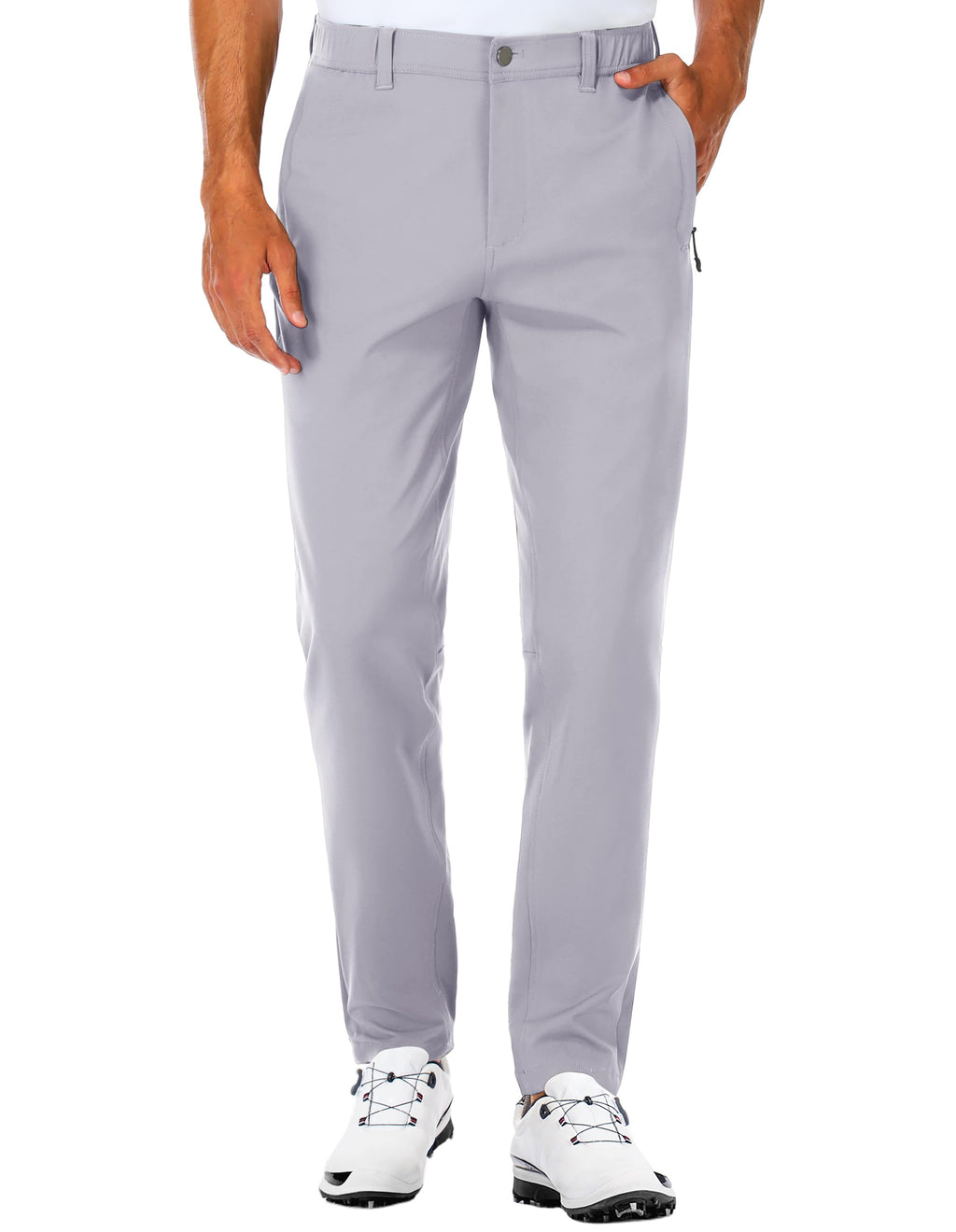 SPECIALMAGIC Men's Golf Pants Stretch Slim fit Hiking Pants Lightweight Dress Casual Tapered Zipper Pockets