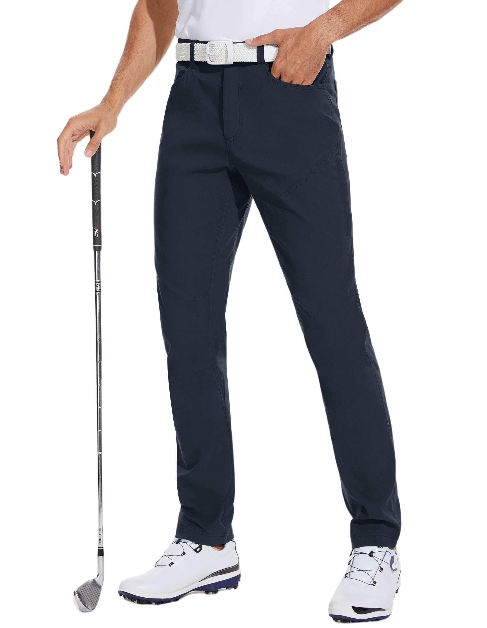 SPECIALMAGIC Men's Golf Pants Stretch Hiking Travel Waterproof Casual Lightweight Slim Fit Quick Dry Tarpred with Pockets