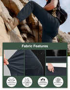 PULI Men's Waterproof Hiking Pants Slim Fit Cargo Joggers Stretch Quick Dry Outdoor Pants with Pockets