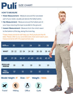 PULI Men's Waterproof Hiking Pants Slim Fit Cargo Joggers Stretch Quick Dry Outdoor Pants with Pockets
