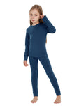 Woolcano Kid's 260g Merino Wool Unisex Base Layer Set Lightweight Thermal Underwear