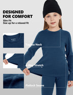 Woolcano Kid's 260g Merino Wool Unisex Base Layer Set Lightweight Thermal Underwear