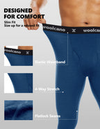 Woolcano Men’s 260g Merino Wool Base Layer Pants Lightweight Thermal Underwear Bottom