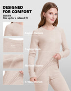 Woolcano Women's 190g Merino Wool Base Layer Set Lightweight Thermal Underwear