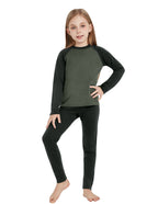 Woolcano Kid's 260g Merino Wool Unisex Base Layer Set Lightweight Thermal Underwear