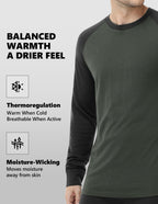 Woolcano Men’s 260g Merino Wool Base Layer Set Lightweight Thermal Underwear