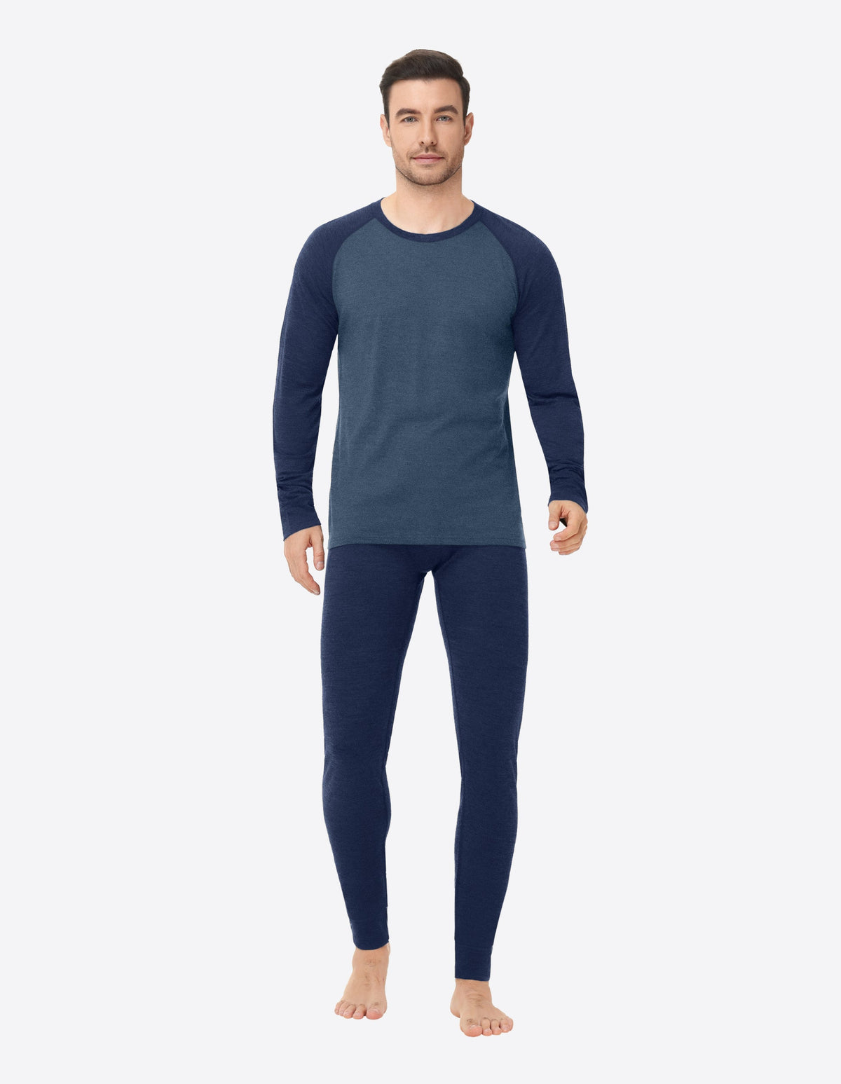 Woolcano Men’s 260g Merino Wool Base Layer Set Lightweight Thermal Underwear