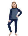 Woolcano Kid's 260g Merino Wool Unisex Base Layer Set Lightweight Thermal Underwear