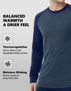 Woolcano Men’s 260g Merino Wool Base Layer Set Lightweight Thermal Underwear